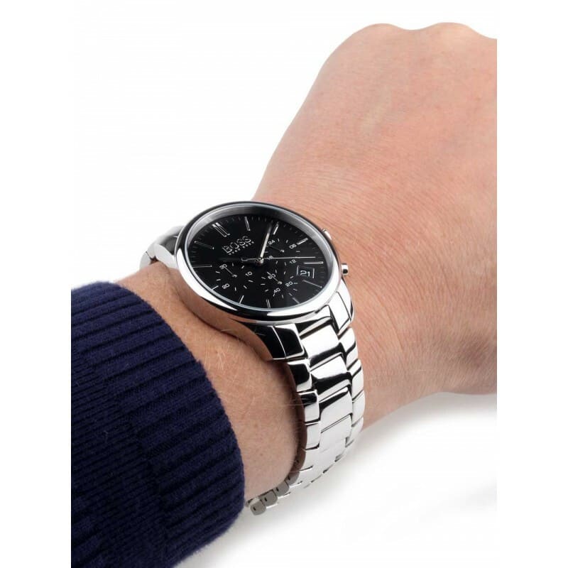  Shop Authentic Hugo Boss Commander Black Dial Silver Steel Strap Watch for Men - 1513433 - Luxxuri