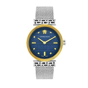  Shop Authentic Versace Meander Blue Dial Silver Mesh Bracelet Watch for Women - VELW00520 - Luxxuri