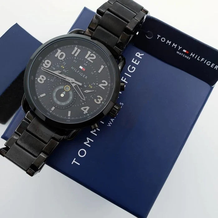  Shop Authentic Tommy Hilfiger Briggs Black Dial Black Steel Strap Watch for Men  - 1791423 - Luxxuri