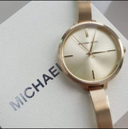  Shop Authentic Michael Kors Jaryn Analog Quartz Gold Dial Gold Steel Strap Watch For Women - MK3546 - Luxxuri
