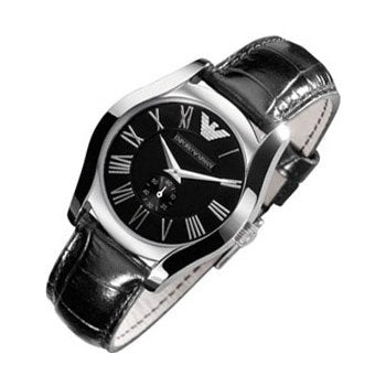  Shop Authentic Emporio Armani Velente Black Dial Black Leather Strap Watch For Women - AR0644 - Luxxuri
