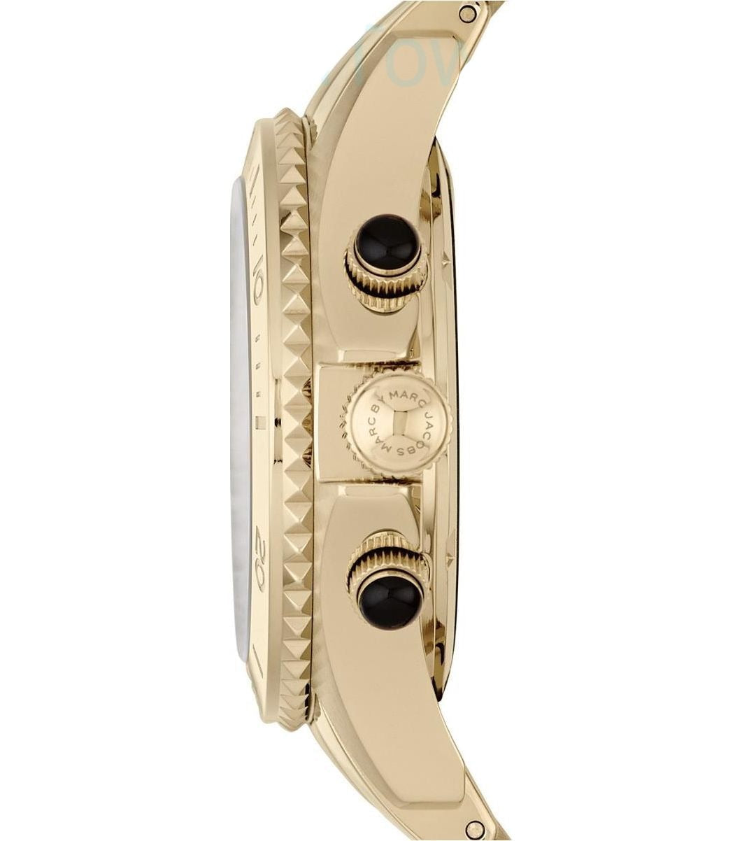 Shop Authentic Marc Jacobs Rock Chronograph Black Dial Gold Steel Strap Watch for Women - MBM3253 - Luxxuri