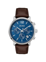  Shop Authentic Hugo Boss Attitude Blue Dial Brown Leather Strap Watch for Men - 1513606 - Luxxuri