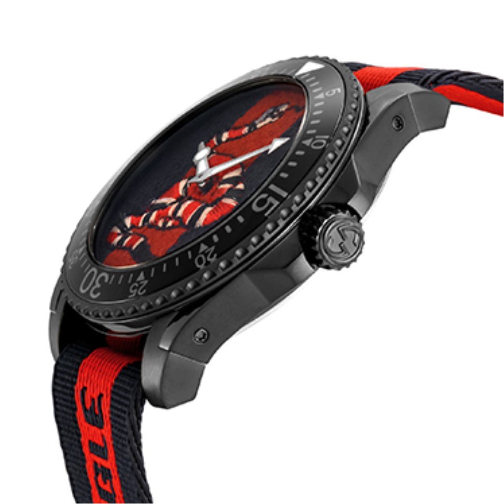  Shop Authentic Gucci Dive Blue & Red Dial Blue & Red Nylon Strap Watch For Men - YA136214 - Luxxuri