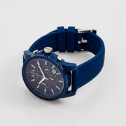  Shop Authentic Armani Exchange Outerbanks Chronograph Blue Dial Blue Silicone Strap Watch For Men - AX1327 - Luxxuri