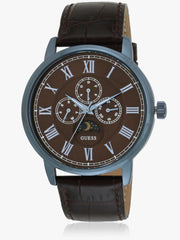  Shop Authentic Guess Delancy Analog Brown Dial Brown Leather Strap Watch For Men - W0870G3 - Luxxuri