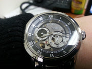  Shop Authentic Bulova BVA Dual Aperture Black Dial Silver Steel Strap Watch for Men - 96A119 - Luxxuri