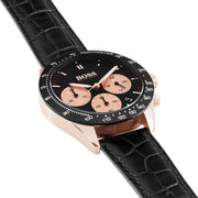  Shop Authentic Hugo Boss Talent Chronograph Black Dial Black Leather Strap Watch For Men - 1513580 - Luxxuri
