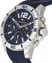  Shop Authentic Tommy Hilfiger Nolan Chronograph Blue Dial Blue Rubber Strap Watch for Men - 1791142 - Luxxuri