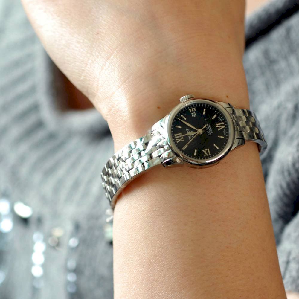  Shop Authentic Tissot Le Locle Automatic Small Lady Black Dial Silver Steel Strap Watch For Women - T41.1.183.53 - Luxxuri
