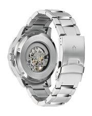  Shop Authentic Bulova BVA Dual Aperture Black Dial Silver Steel Strap Watch for Men - 96A119 - Luxxuri