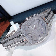  Shop Authentic Bulova Phantom Swarovski Crystal Pave Silver Dial Silver Steel Strap Watch for Men - 98B296 - Luxxuri