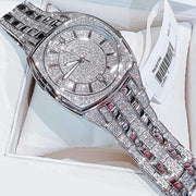  Shop Authentic Bulova Phantom Swarovski Crystal Pave Silver Dial Silver Steel Strap Watch for Men - 98B296 - Luxxuri