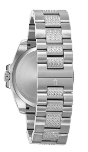  Shop Authentic Bulova Crystal Collection Chronograph Black Dial Two Tone Steel Strap Watch for Men - 96C126 - Luxxuri