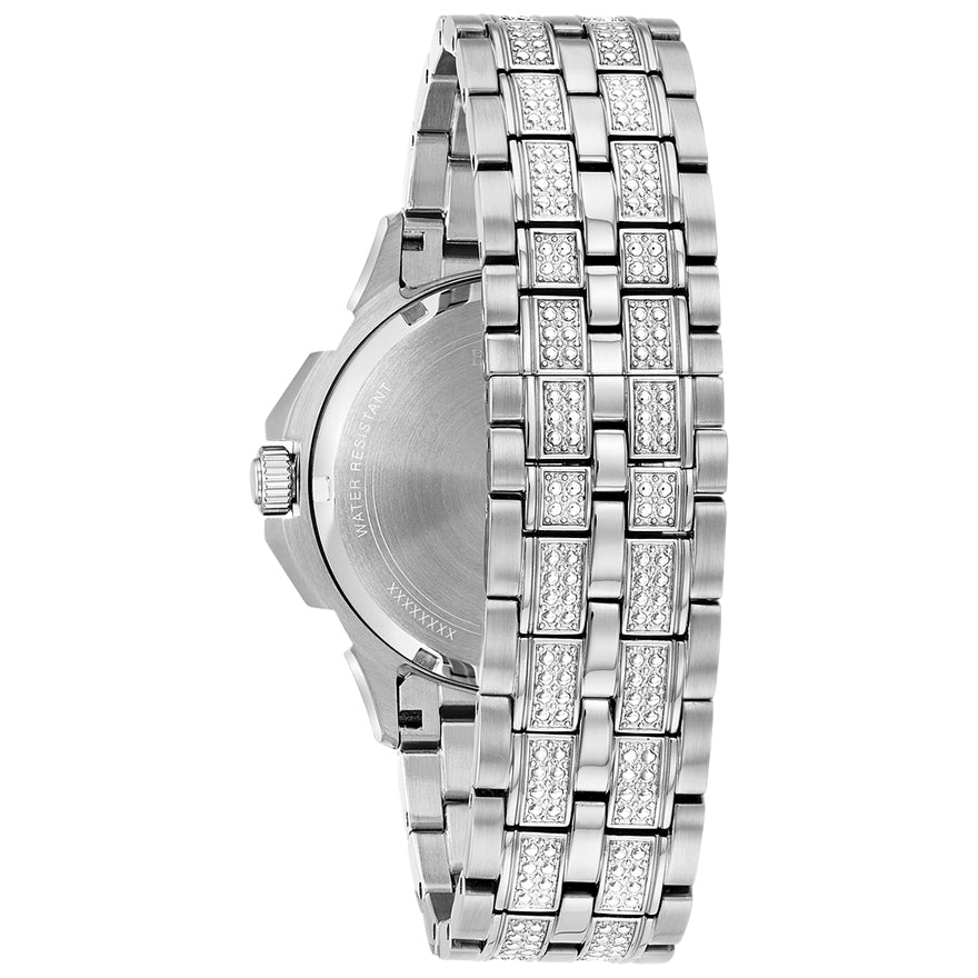  Shop Authentic Bulova Phantom Crystal Silver Dial Silver Steel Strap Watch for Men - 96A236 - Luxxuri