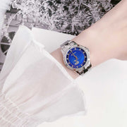  Shop Authentic Bulova Crystal Collection Blue Mother of Pearl Dial Silver Steel Strap Watch for Women - 96L238 - Luxxuri