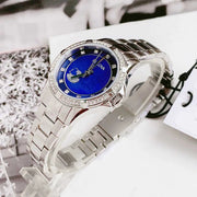 Shop Authentic Bulova Crystal Collection Blue Mother of Pearl Dial Silver Steel Strap Watch for Women - 96L238 - Luxxuri