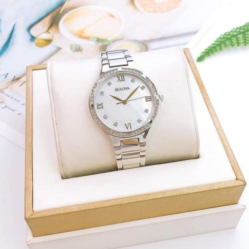  Shop Authentic Bulova Crystal Collection Mother of Pearl Dial Silver Steel Strap Watch for Women - 96L263 - Luxxuri