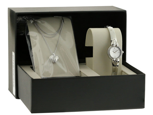  Shop Authentic Bulova Crystal Pendant Silver Dial Silver Steel Strap Watch for Women - 96X111 - Luxxuri