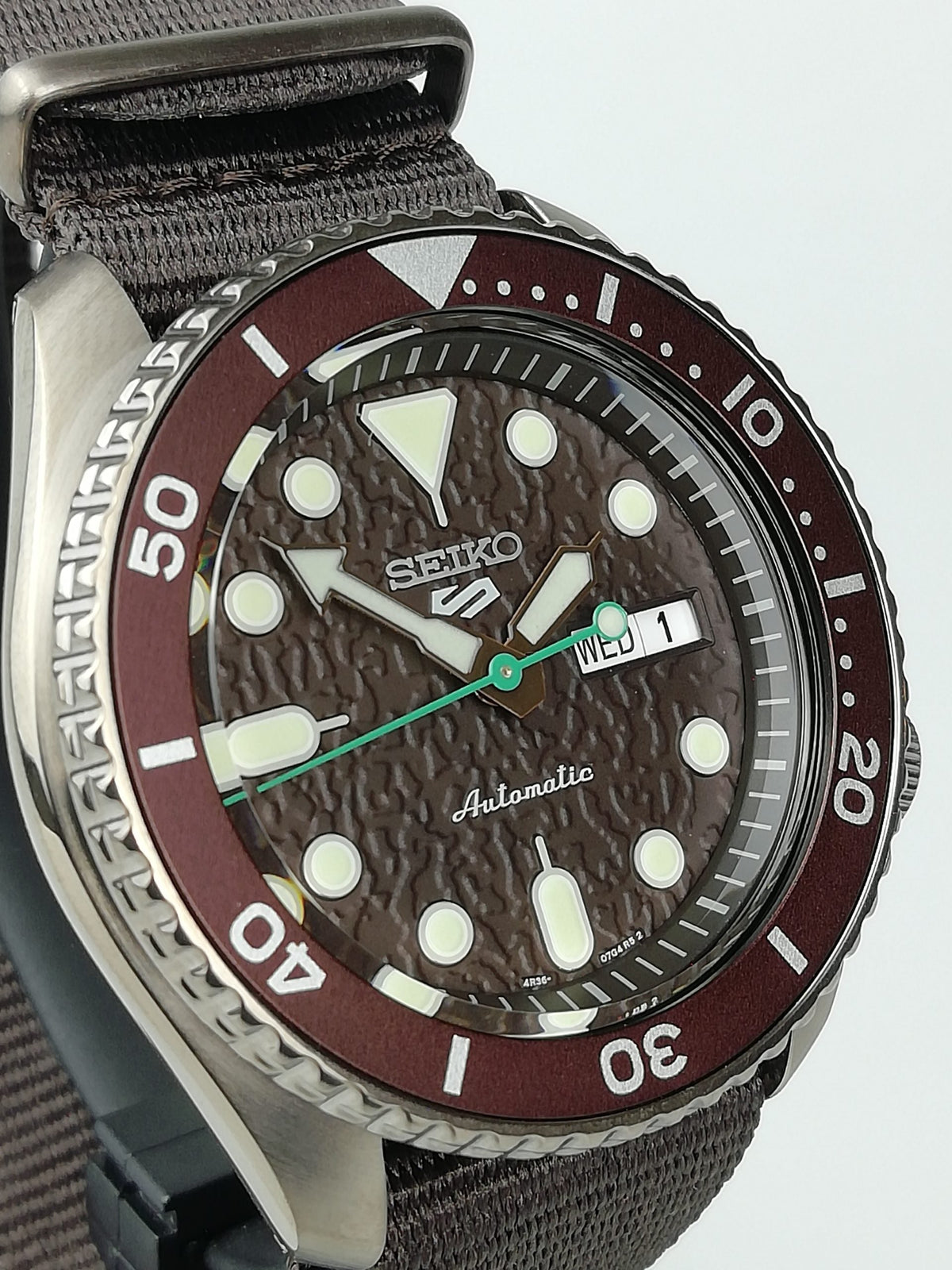  Shop Authentic Seiko 5 Sport Automatic Brown Dial Brown Nylon Strap Watch For Men - SRPD85K1 - Luxxuri
