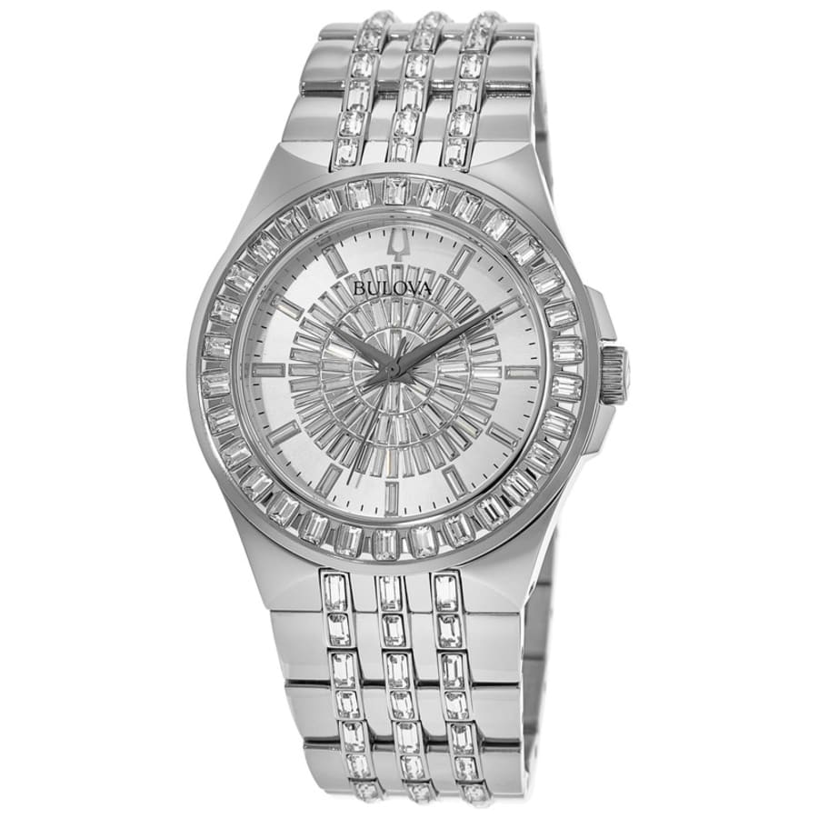  Shop Authentic Bulova Phantom Crystal Silver Dial Silver Steel Strap Watch for Men - 96A236 - Luxxuri