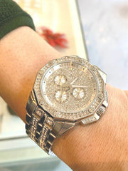  Shop Authentic Bulova Crystal Collection Pave Silver Dial with Crystals Silver Steel Strap Watch for Men - 96C134 - Luxxuri