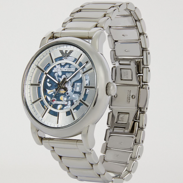  Shop Authentic Emporio Armani Meccanico Automatic Silver Dial Silver Steel Strap Watch for Men - AR60006 - Luxxuri