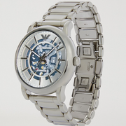  Shop Authentic Emporio Armani Meccanico Automatic Silver Dial Silver Steel Strap Watch for Men - AR60006 - Luxxuri