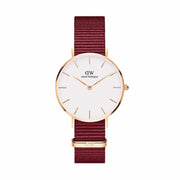  Shop Authentic Daniel Wellington Petite Roselyn White Dial Red Nylon Strap Watch For Women - DW00100291 - Luxxuri