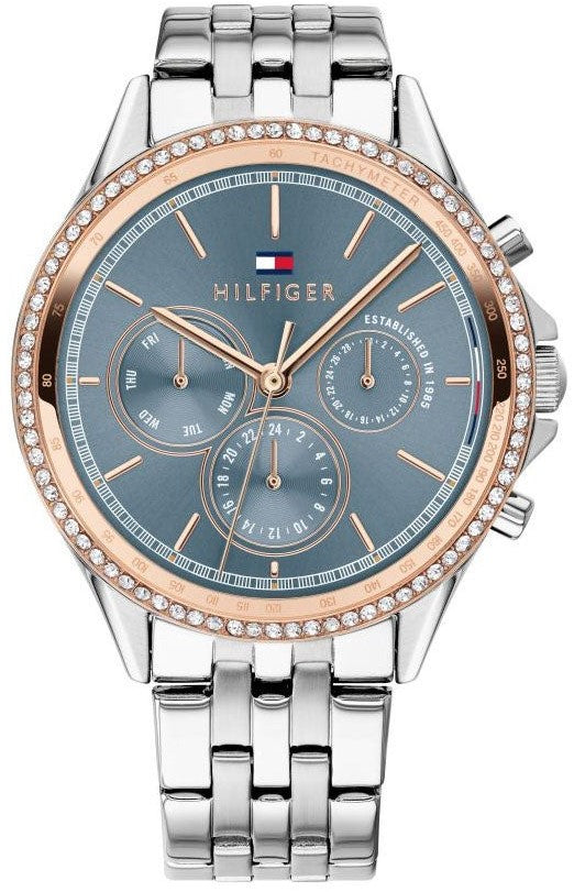  Shop Authentic Tommy Hilfiger Ari Diamonds Blue Dial Silver Steel Strap Watch for Women - 1781976 - Luxxuri