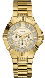  Shop Authentic Guess Vista Diamonds Gold Dial Gold Steel Strap Watch for Women - W13573L1 - Luxxuri