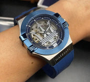  Shop Authentic Maserati Potenza 42mm Blue Dial Automatic Silicone Strap Watch For Men - R8821108028 - Luxxuri