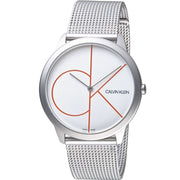  Shop Authentic Calvin Klein Minimal White Dial Silver Mesh Bracelet Watch for Men - K3M51152 - Luxxuri