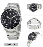  Shop Authentic Fossil Grant Sport Chronograph Black Dial Silver Steel Strap Watch for Men - FS5236 - Luxxuri