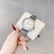  Shop Authentic Michael Kors Parker Three Hand Mother of Pearl White Dial Silver Steel Strap Watch For Women - MK4694 - Luxxuri