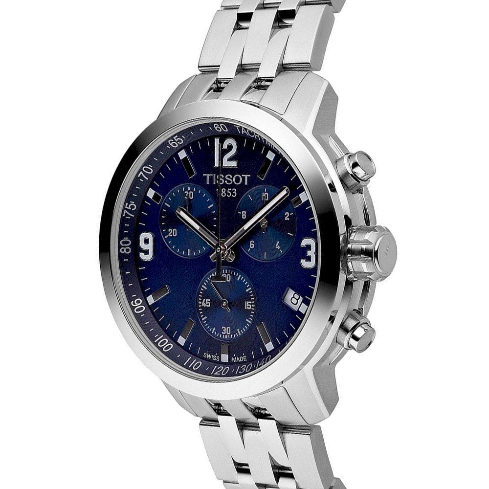  Shop Authentic Tissot PRC 200 Chronograph Blue Dial Silver Steel Strap Watch For Men - T055.417.11.047.00 - Luxxuri