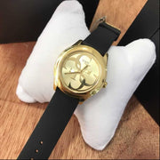  Shop Authentic Guess G Twist Gold Dial Black Leather Strap Watch for Women - W0911L3 - Luxxuri