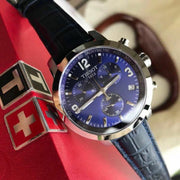  Shop Authentic Tissot PRC 200 Chronograph Blue Dial Blue Leather Strap Watch For Men - T055.417.16.047.00 - Luxxuri