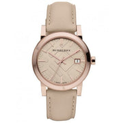  Shop Authentic Burberry The City Beige Dial Beige Leather Strap Watch for Women - BU9109 - Luxxuri