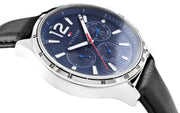  Shop Authentic Tommy Hilfiger Gavin Blue Dial Blue Leather Strap Watch for Men - 1791468 - Luxxuri