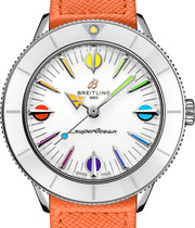  Shop Authentic Breitling Superocean Heritage '57 Pastel Paradise White Dial Orange Leather Watch for Women - A10340A11A1X1 - Luxxuri