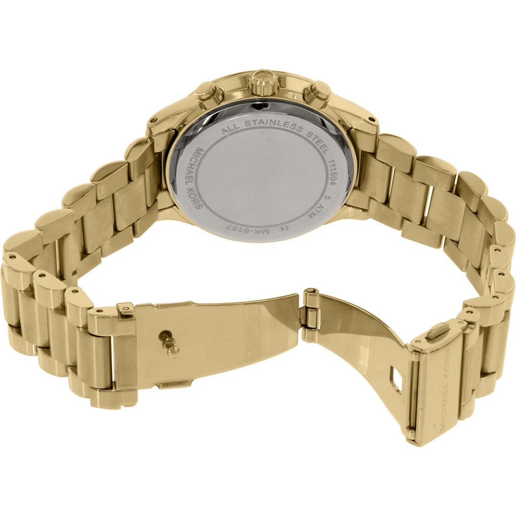  Shop Authentic Michael Kors Brinkley Diamonds Gold Dial Gold Steel Strap Watch for Women - MK6187 - Luxxuri
