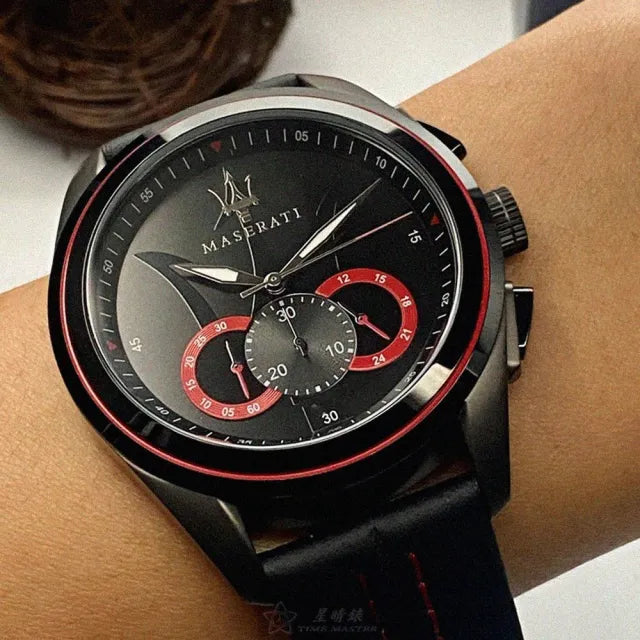  Shop Authentic Maserati Traguardo Chronograph Black Dial Black Leather Strap Watch for Men - R8871612023 - Luxxuri