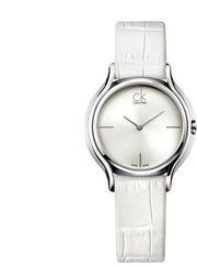  Shop Authentic Calvin Klein Skirt White Dial White Leather Strap Watch for Women - K2U231K6 - Luxxuri