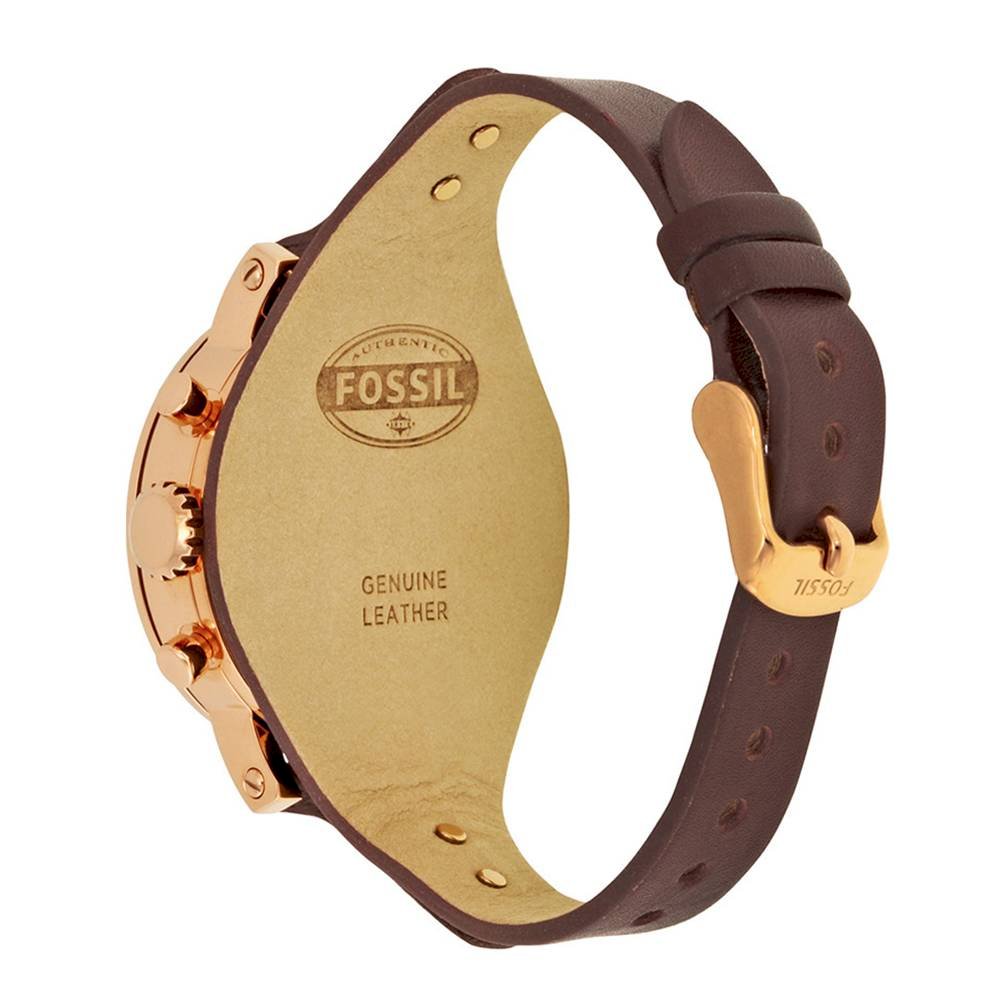  Shop Authentic Fossil Boyfriend White Dial Brown Leather Strap Watch for Women - ES3616 - Luxxuri