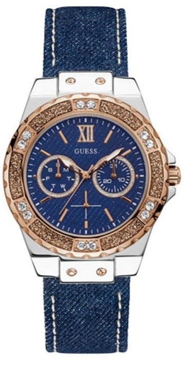  Shop Authentic Guess Limelight Quartz Analog Blue Dial Blue Denim Strap Watch For Women - W0775l10 - Luxxuri