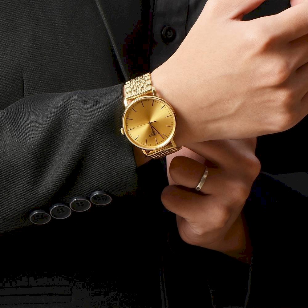  Shop Authentic Tissot Everytime Lady Gold Dial Gold Mesh Bracelet Watch for Women - T143.210.33.021.00 - Luxxuri