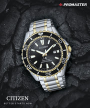  Shop Authentic Citizen Eco Drive Promaster Diver Black Dial Two Tone Steel Strap Watch For Men - BN0194-57E - Luxxuri
