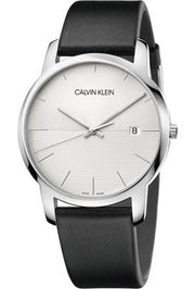  Shop Authentic Calvin Klein City White Dial Black Leather Strap Watch for Men - K2G2G1CD - Luxxuri