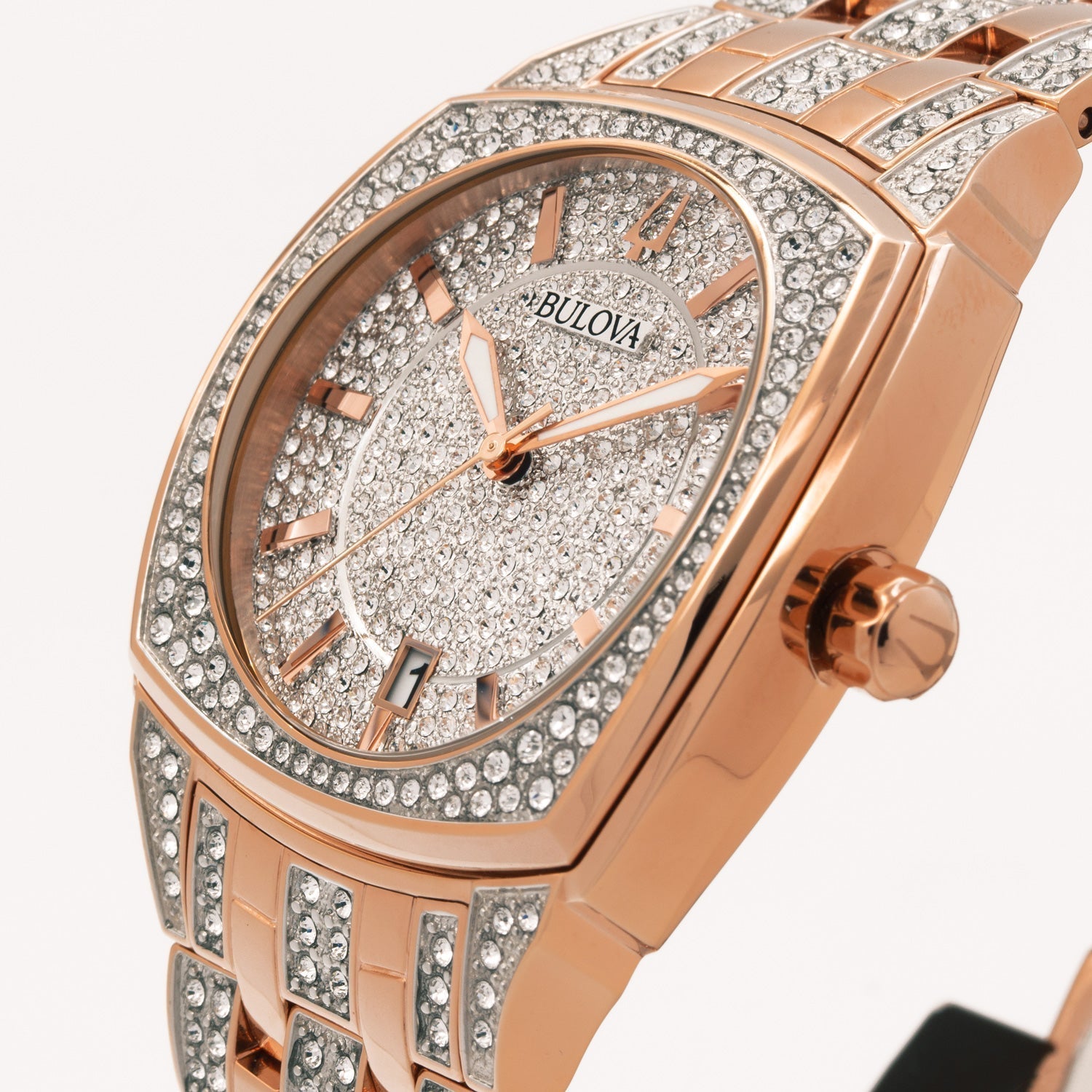  Shop Authentic Bulova Phantom Crystal Silver Dial Two Tone Steel Strap Watch for Men - 98B324 - Luxxuri